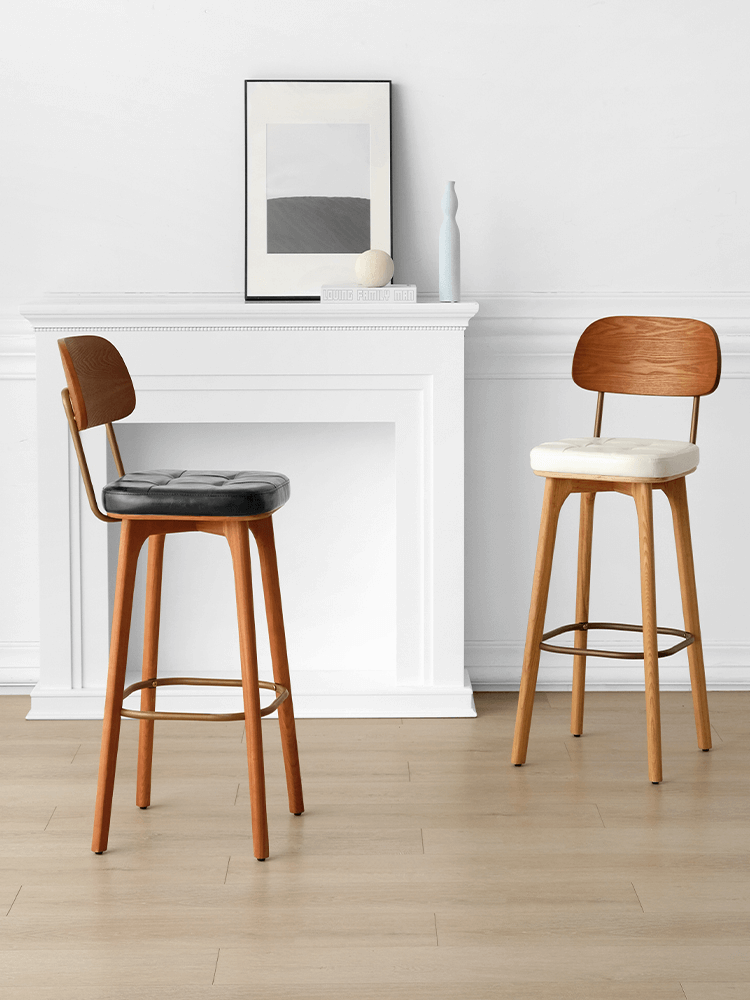 เก้าอี้บาร์ MY DOLLS HOUSE COCO 75 ซม. สีไม้เข้ม เบาะสีดำ_5